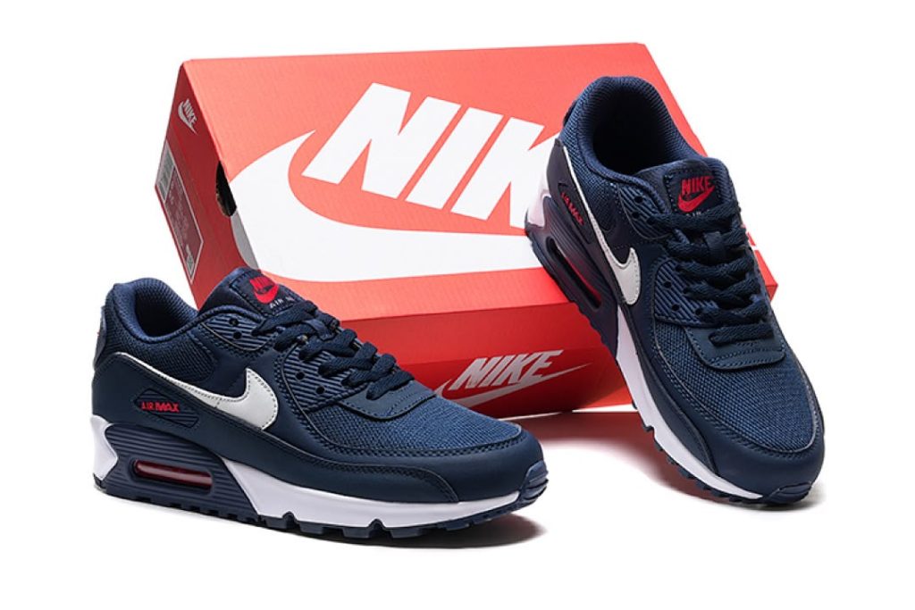 Air Max 90 Midnight Marine University Rouge Blanc